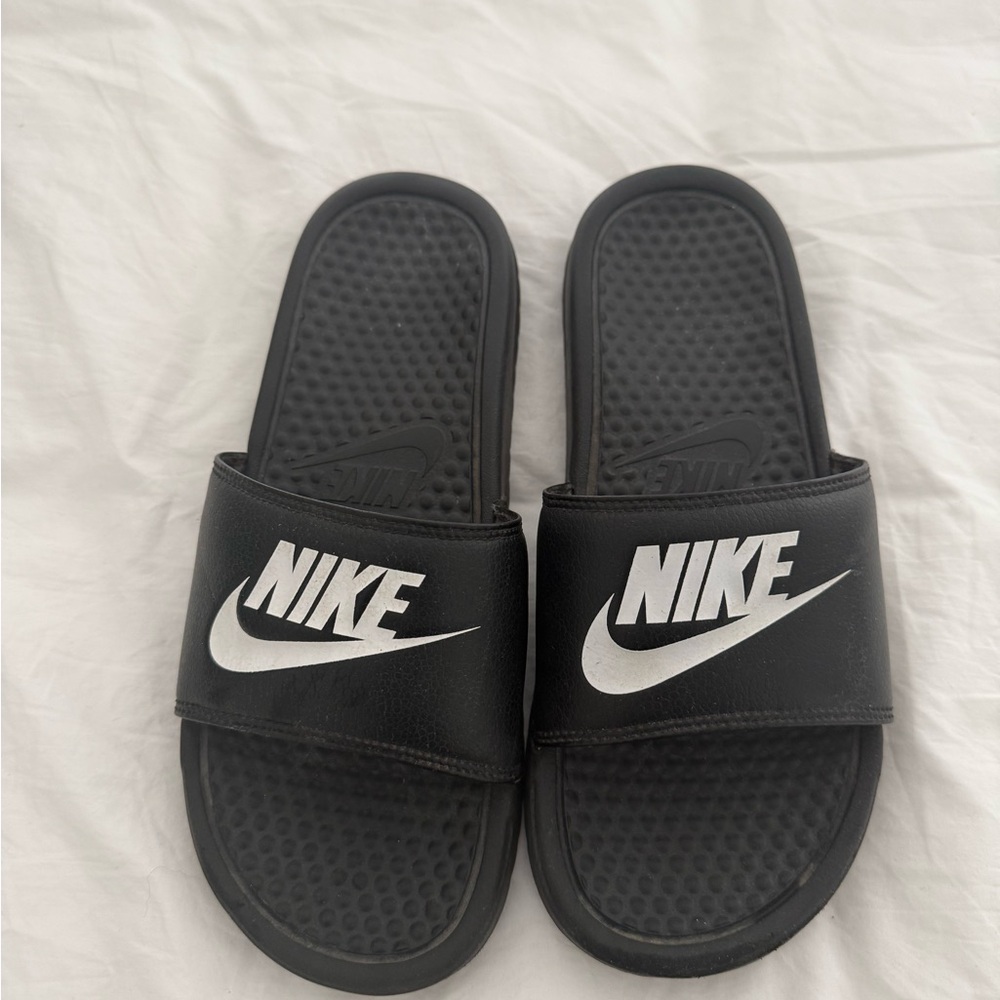 Nike Black and White Slide Sandals